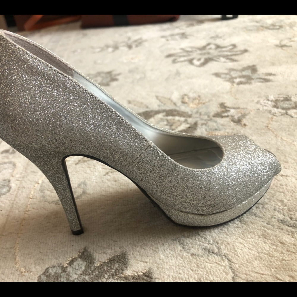 Fiona silver sparkly heels